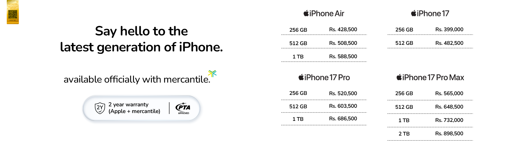 iPhone 17 Series Pricing